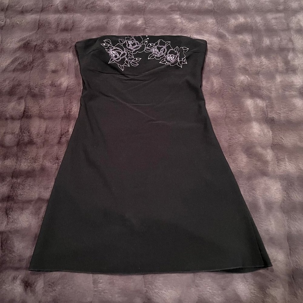 Black Strapless Dress with Cut-Out Back (Medium)